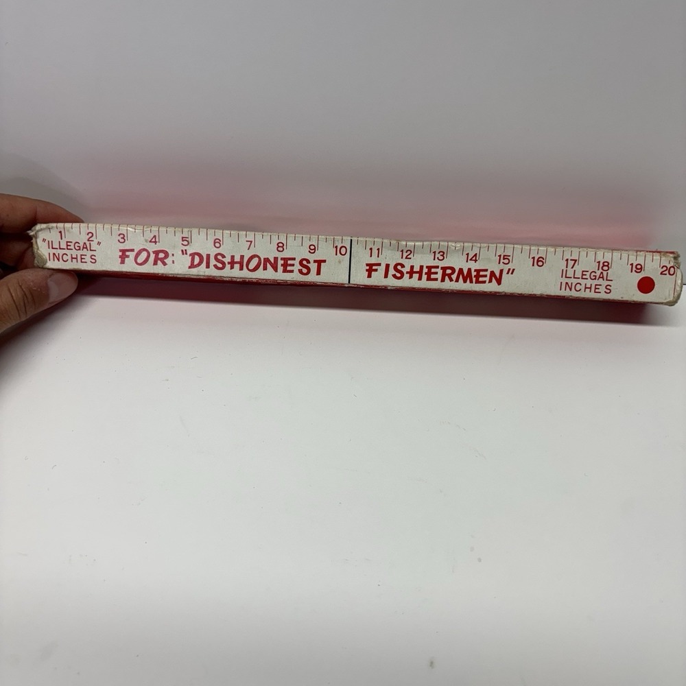 VTG Floating Fish Knife Honest/Dishonest Fisherman Ruler Illegal Inches .